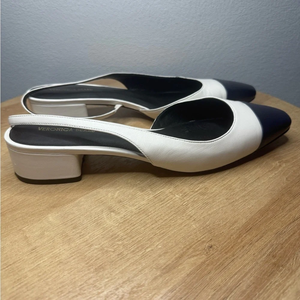 Veronica Beard Cecile Leather Cap-toe Slingback - Picture 9 of 11